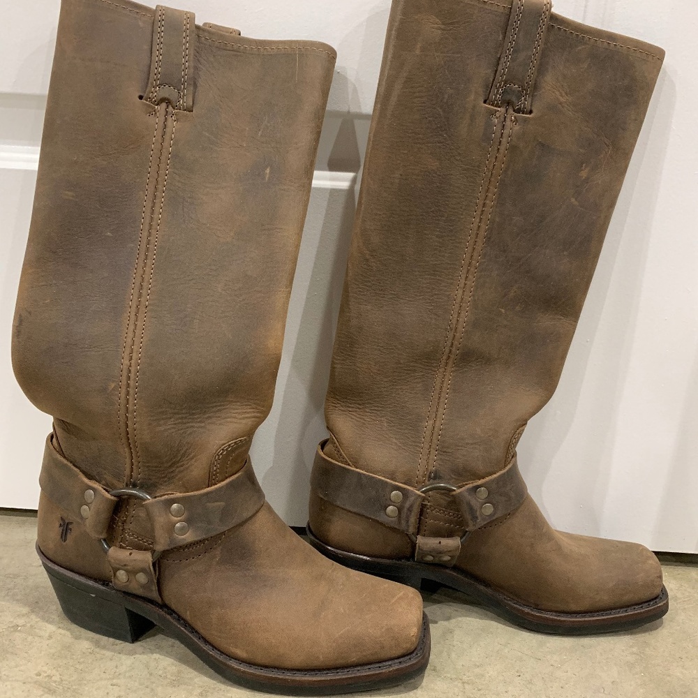 Frye Brown Leather Heeled Boots